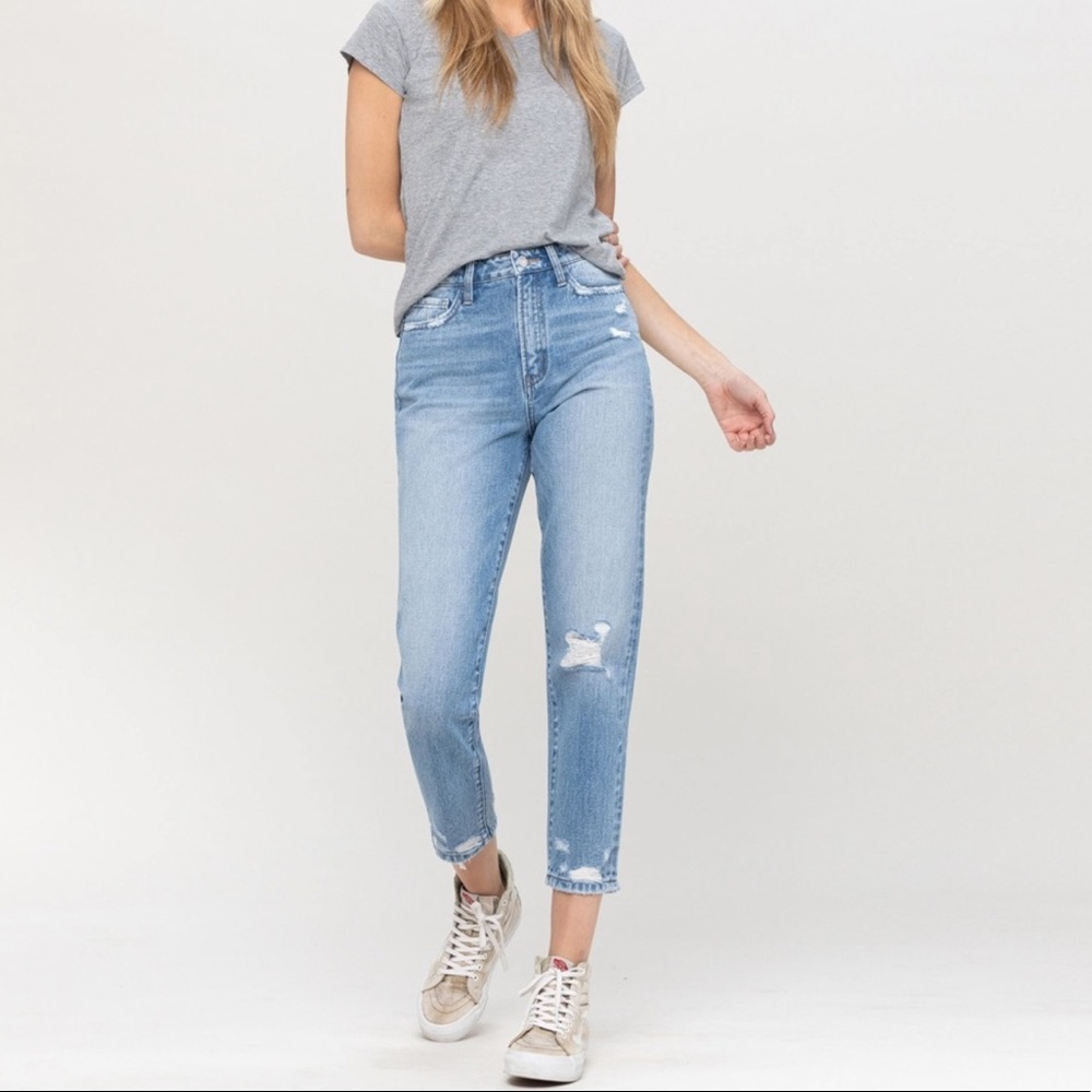 Vervet | Crop Relaxed Fit Mom Distress Jeans  Love these jeans! Have 2 pair!